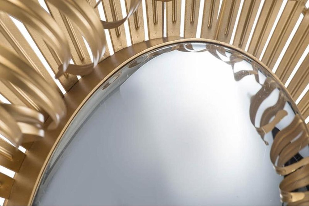 27" Gold Sunburst Iron Framed Accent Mirror