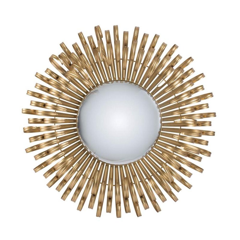 27" Gold Sunburst Iron Framed Accent Mirror