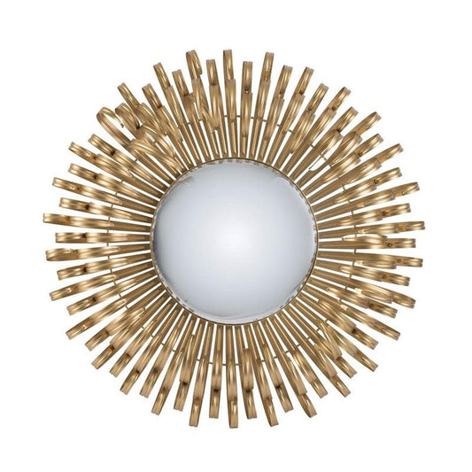 27" Gold Sunburst Iron Framed Accent Mirror