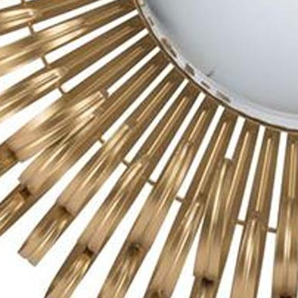 27" Gold Sunburst Iron Framed Accent Mirror