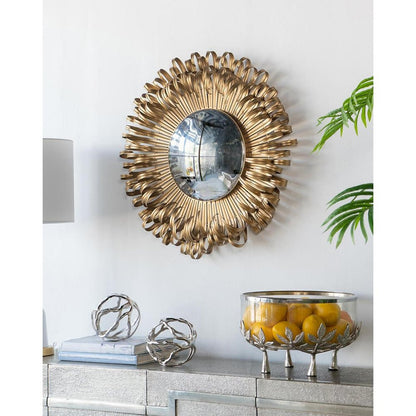 27" Gold Sunburst Iron Framed Accent Mirror