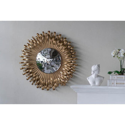 27" Gold Sunburst Iron Framed Accent Mirror