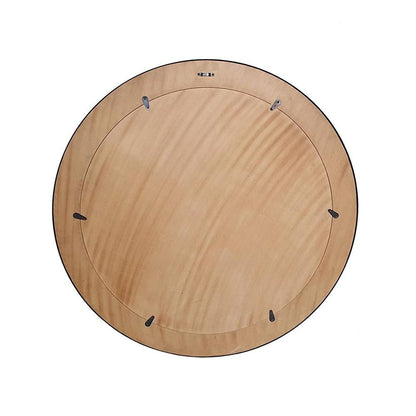 32" Brown and Black Faux Stone Round Framed Accent Mirror