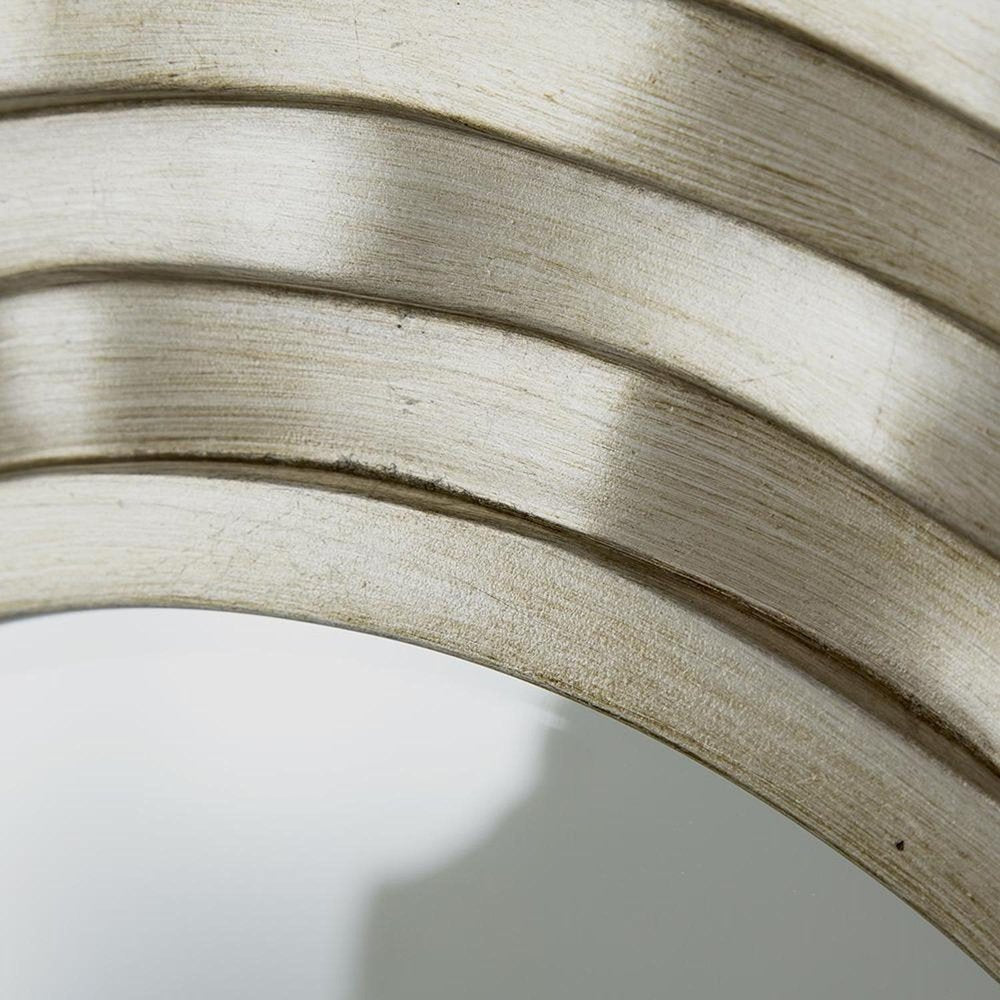 31" Silver Round Dimensional Thick Frame Accent Mirror