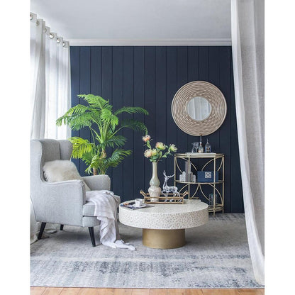 31" Silver Round Dimensional Thick Frame Accent Mirror