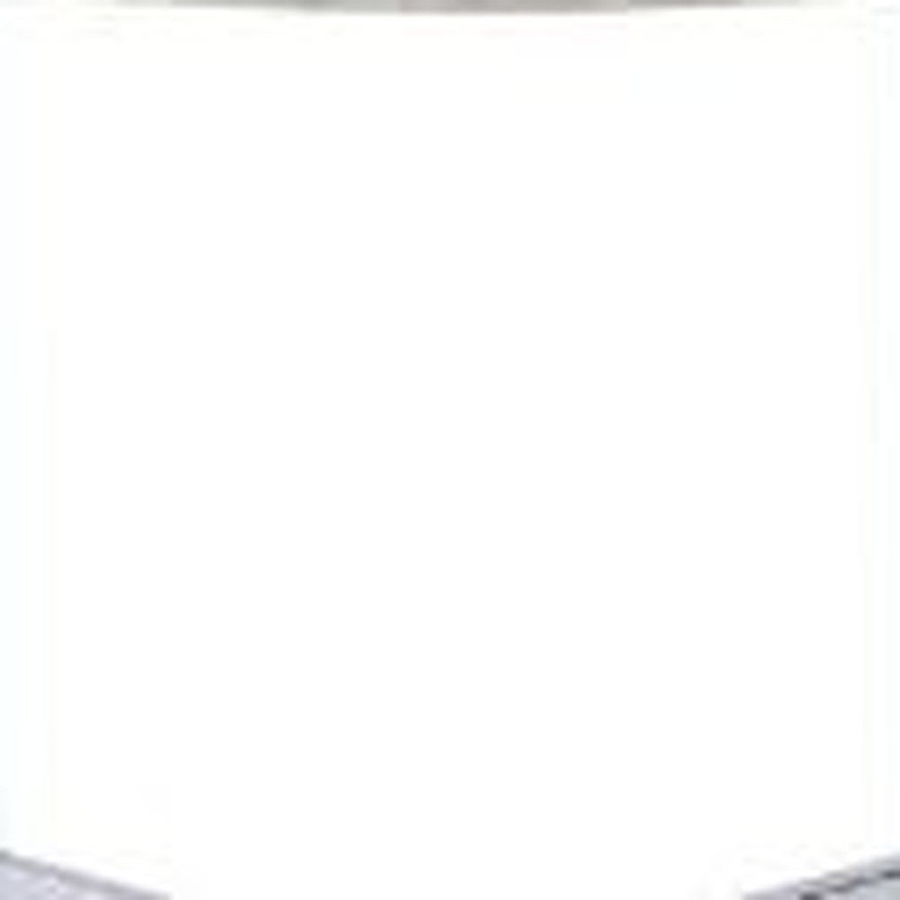 24" White And Silver Wood And Iron Round Cross Legs End Table