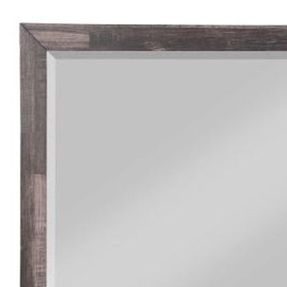 36" Brown Wood Framed Mounted Dresser Mirror
