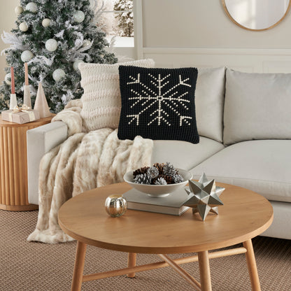 20" x 20" rug in Mina Victory Seasonal Black Ivory by Nourison Home.