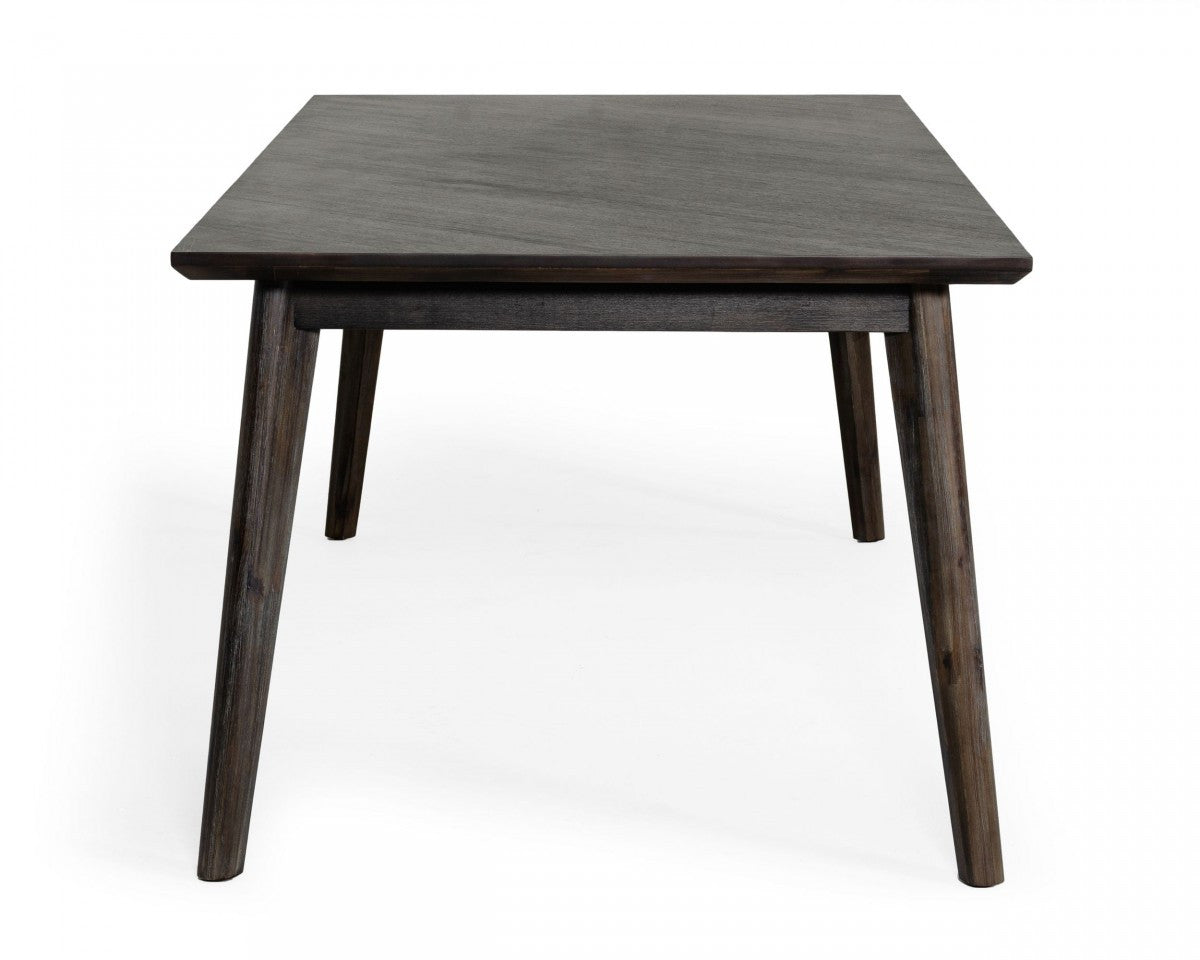 83" Dark Brown Solid Wood Dining Table