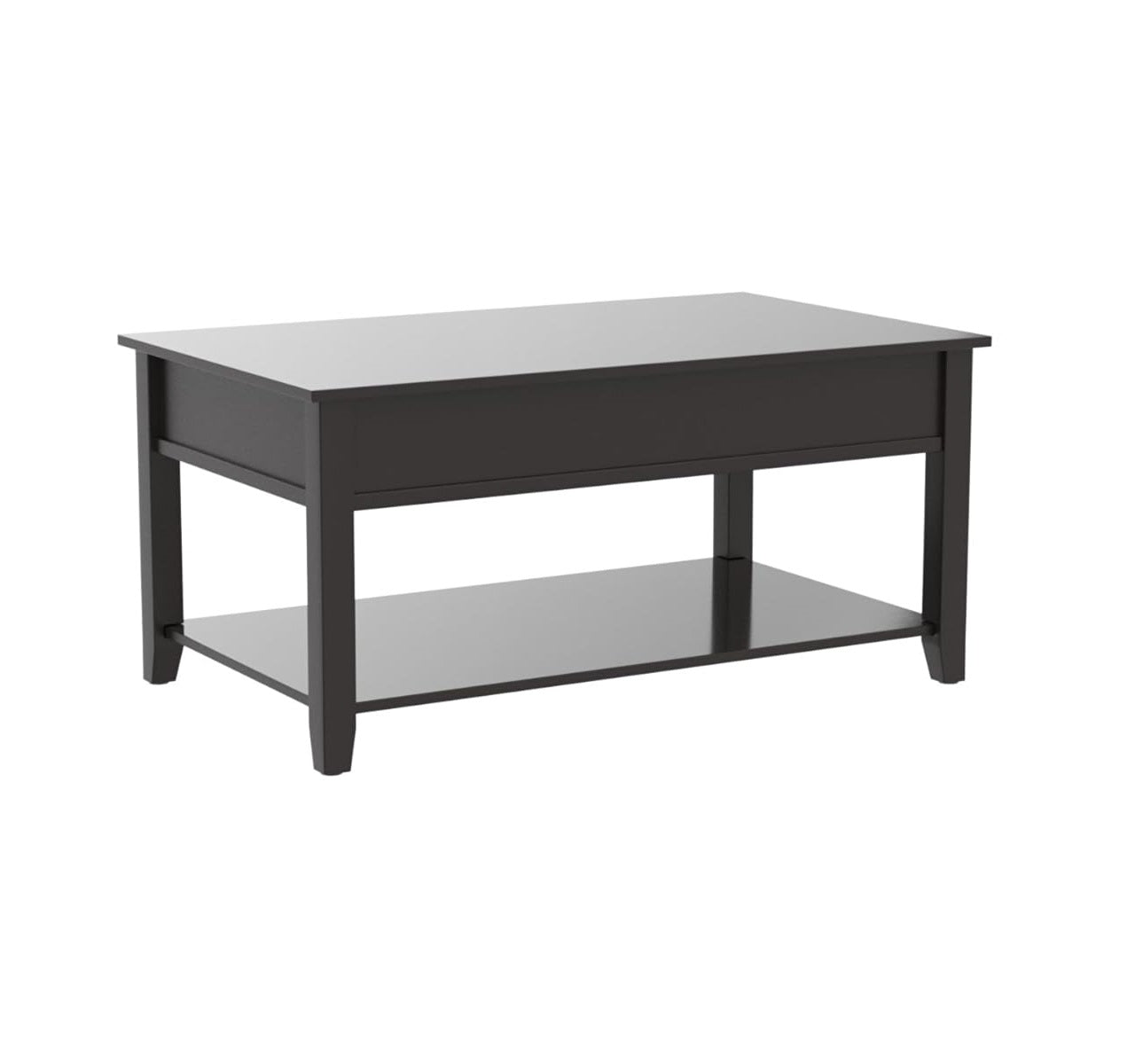 40" Black Manufactured Wood Lift Top Coffee Table With Storage