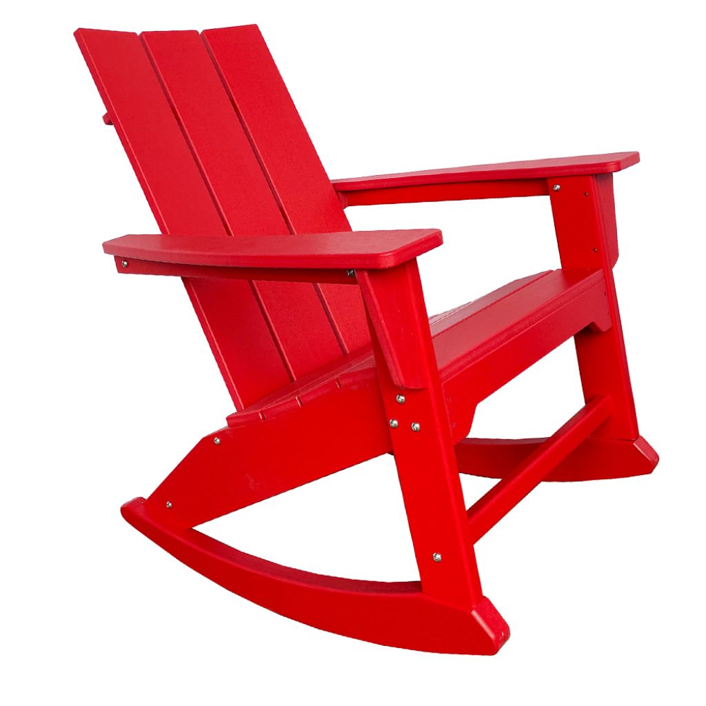 38" Red Heavy Duty Plastic Indoor Outdoor Rocking Chair