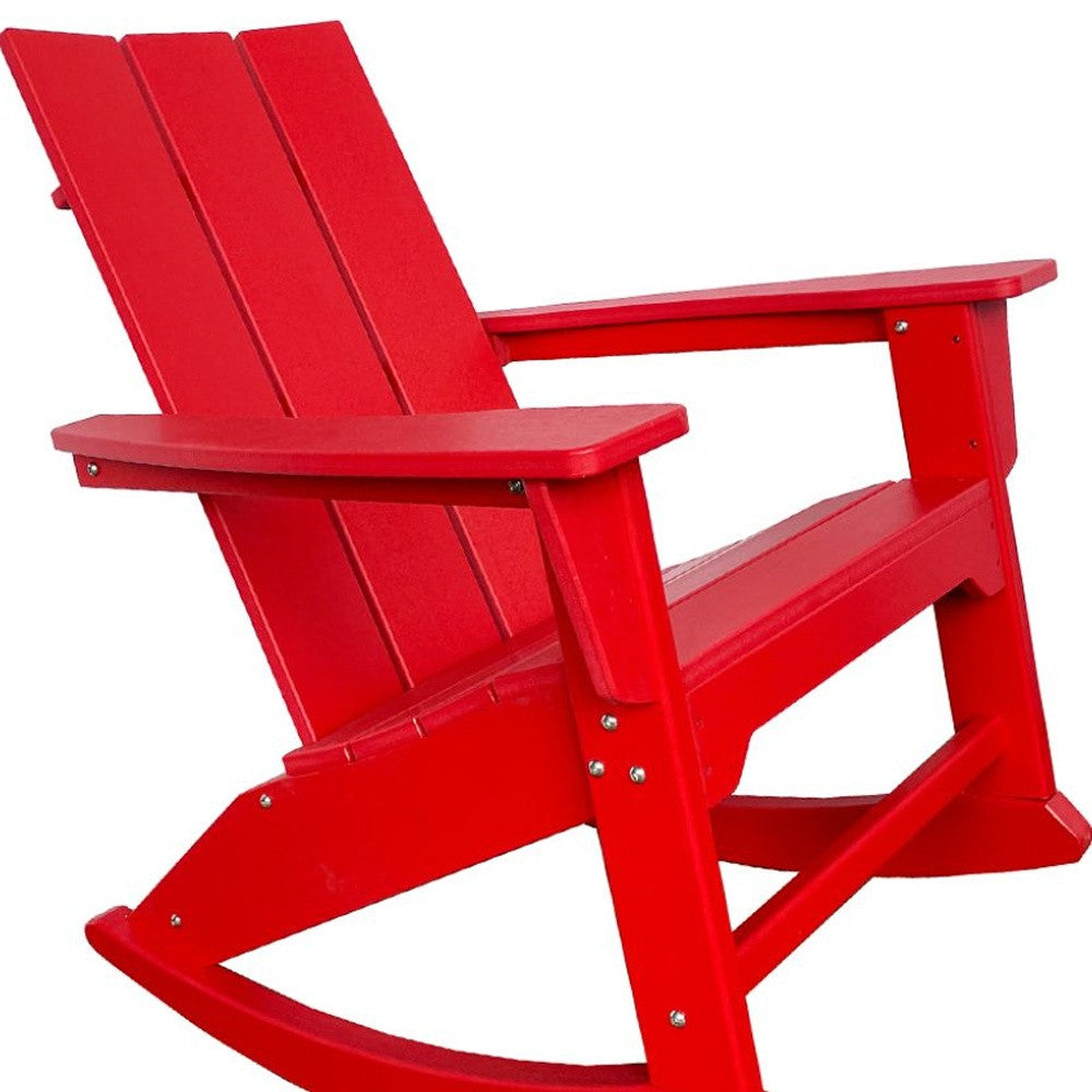 38" Red Heavy Duty Plastic Indoor Outdoor Rocking Chair