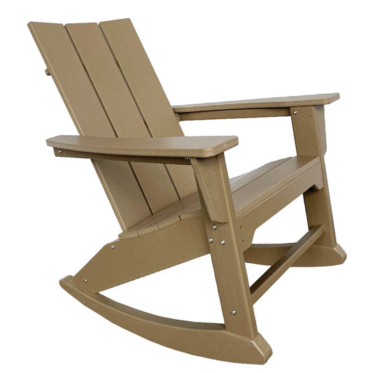 38" Brown Heavy Duty Plastic Indoor Outdoor Rocking Chair