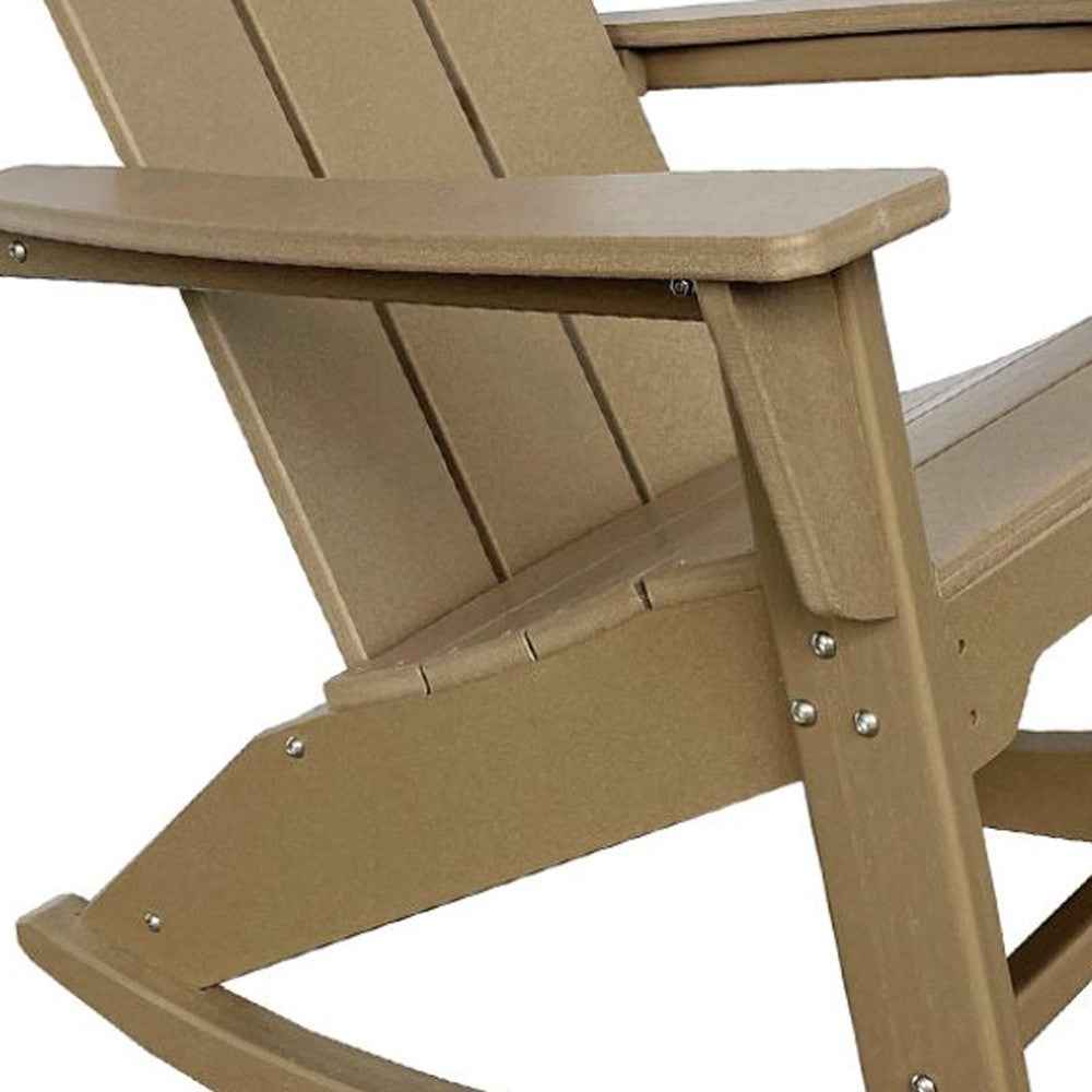 38" Brown Heavy Duty Plastic Indoor Outdoor Rocking Chair