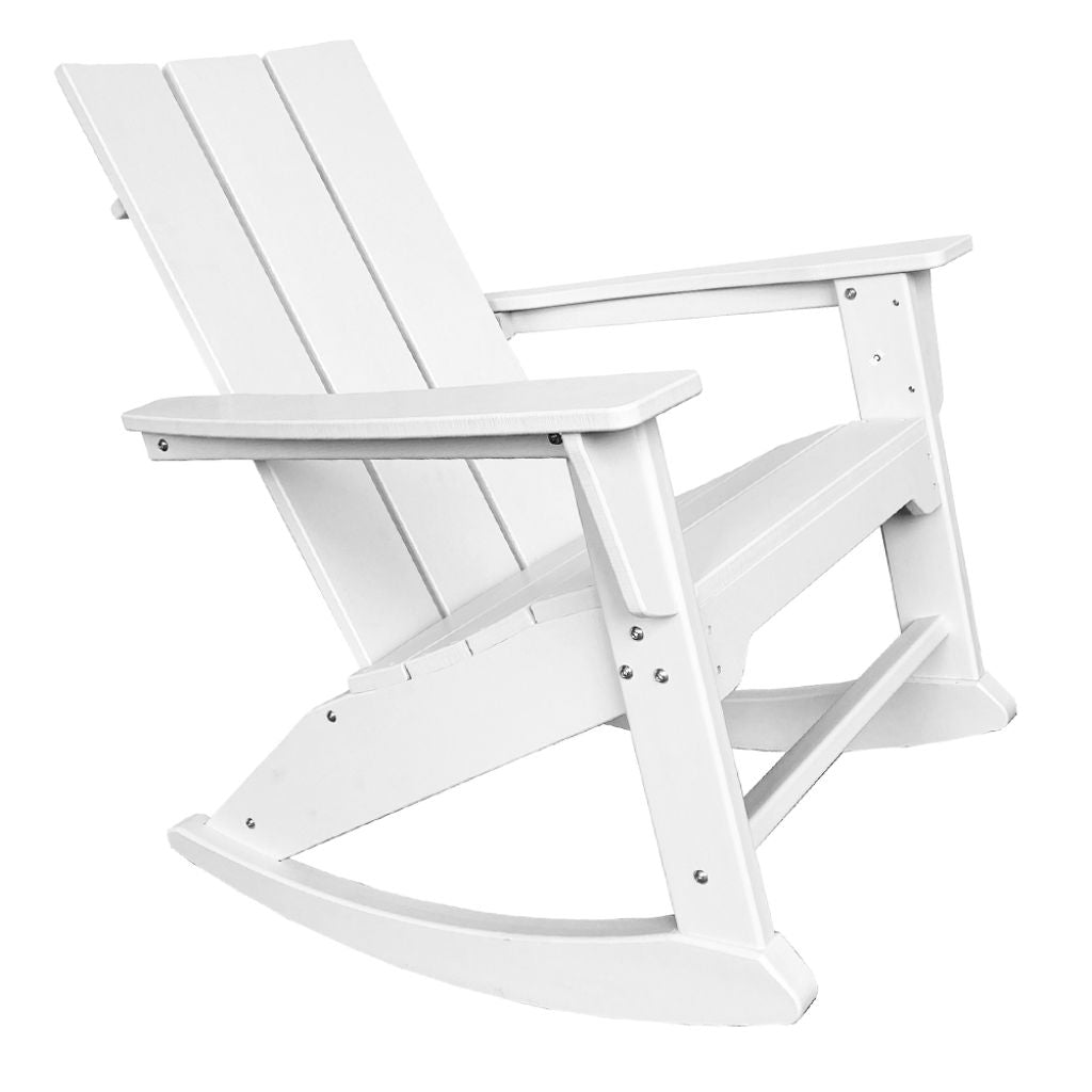 38" White Heavy Duty Plastic Rocking Chair