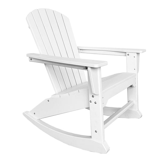 38" White Heavy Duty Plastic Rocking Chair
