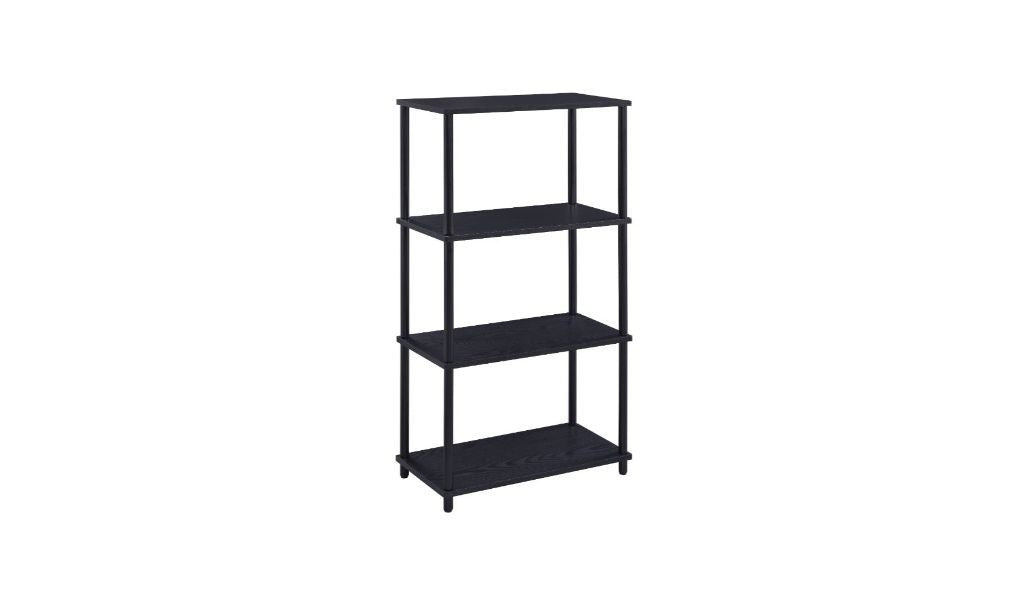 44" Black Metal Four Tier Etagere Bookcase