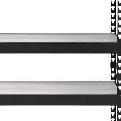 48" Black And Natural Metal and Wood Adjustable Four Tier Bookcase