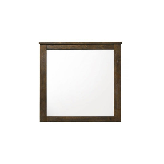 40" Square Wood Framed Mounted Dresser Mirror