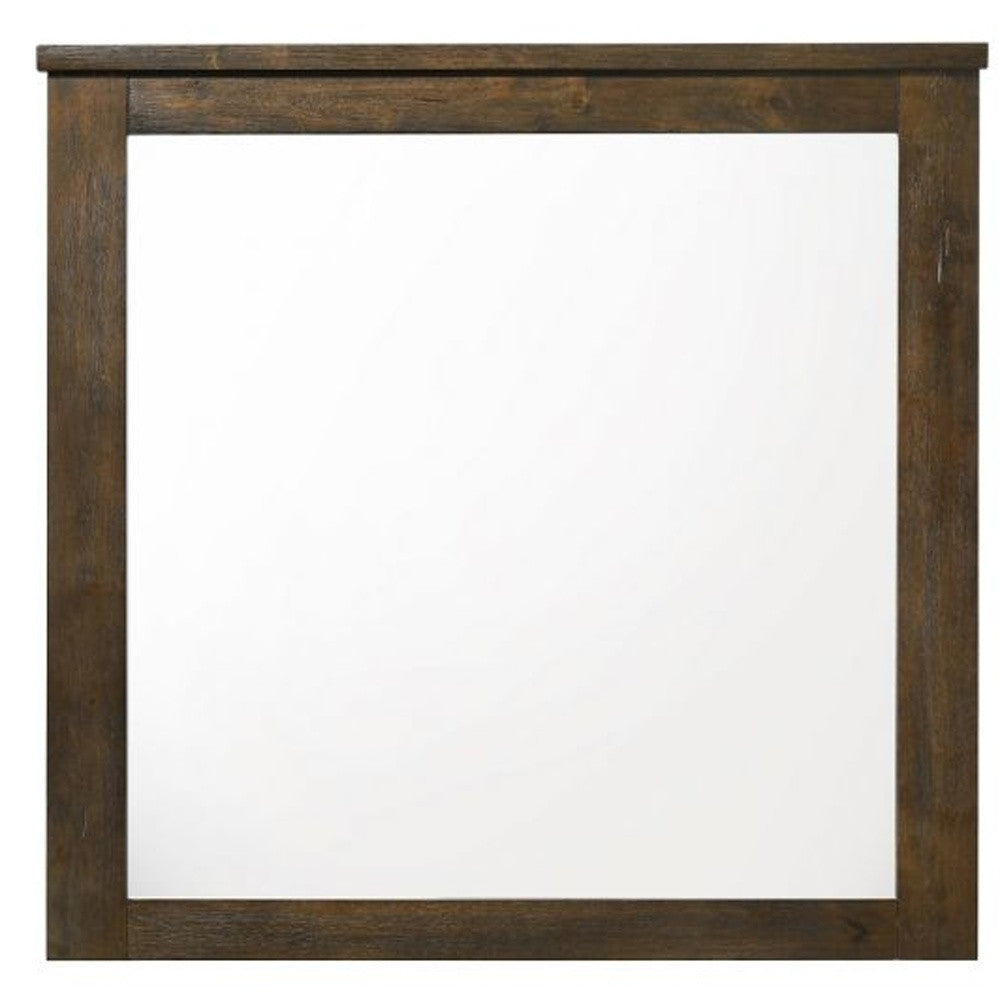 40" Oak Rectangle Dresser Mirror Mounts To Dresser With Frame