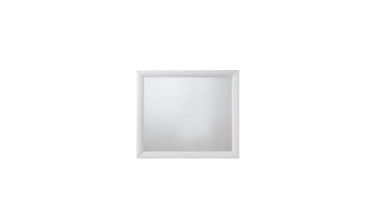 35" White Square Wood Framed Mounted Dresser Mirror