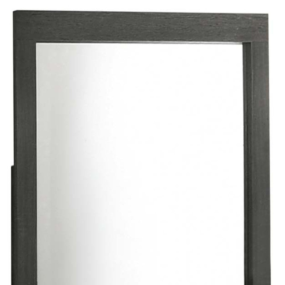 43" Gray Oak Framed Dresser Mirror