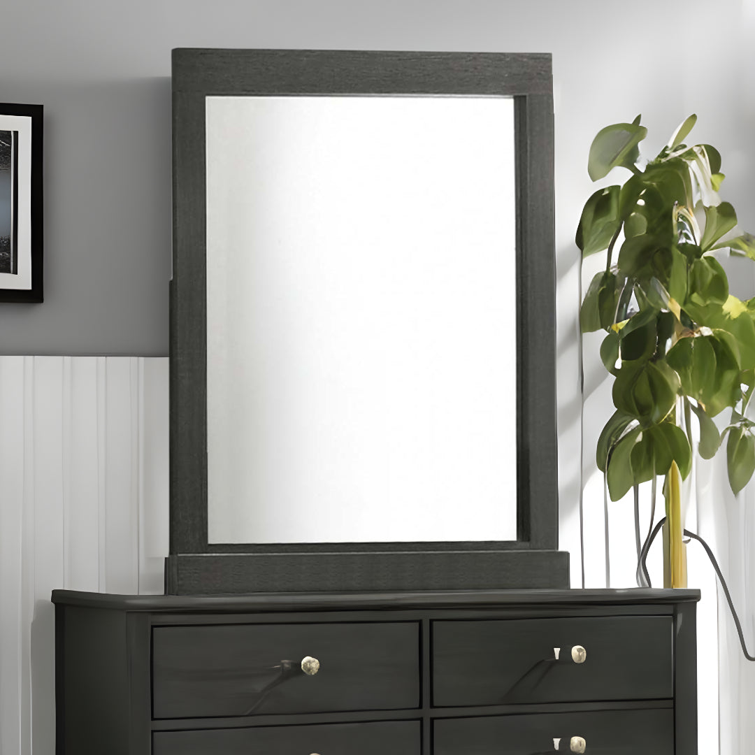43" Gray Oak Framed Dresser Mirror