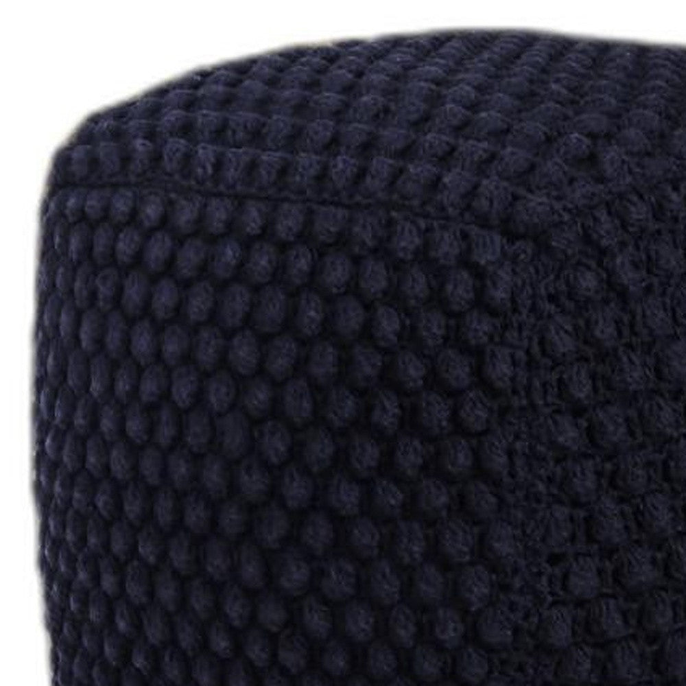 18" Light Gray Cotton Blend Pouf Ottoman