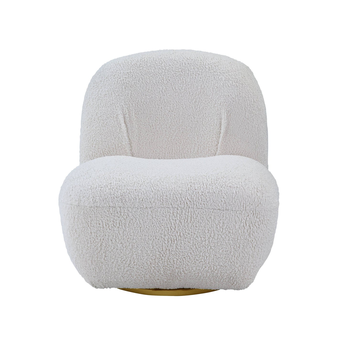 32" White Sherpa Solid Color Swivel Slipper Chair