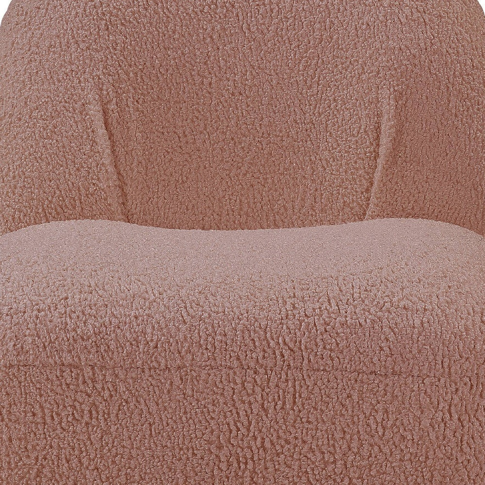 32" Pink Sherpa Solid Color Swivel Slipper Chair