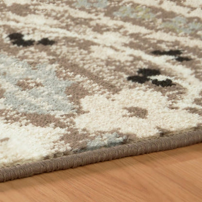 8' X 10' Beige And Ivory Floral Area Rug