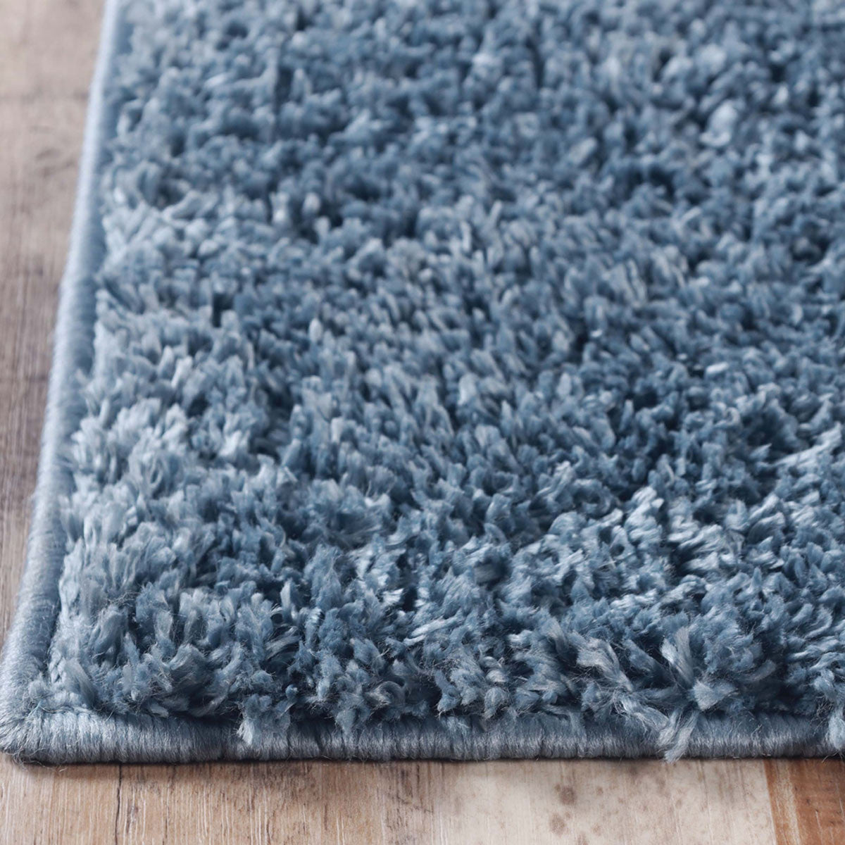 8' Blue Shag Stain Resistant Runner Rug