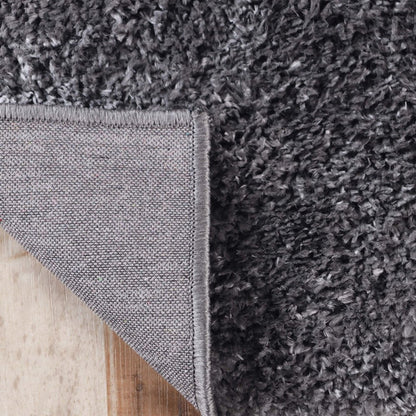 8' Gray Shag Distressed Runner Rug
