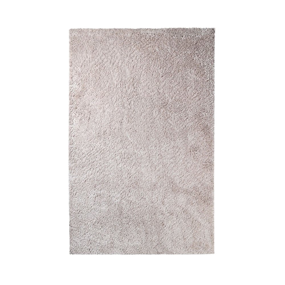 4' X 6' Beige Shag Handmade Area Rug