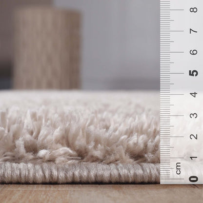 4' X 6' Beige Shag Handmade Area Rug