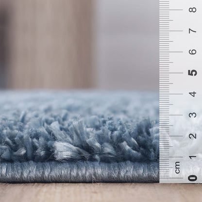 4' X 6' Blue Shag Handmade Area Rug