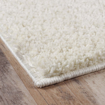 4' X 6' Ivory Shag Handmade Area Rug