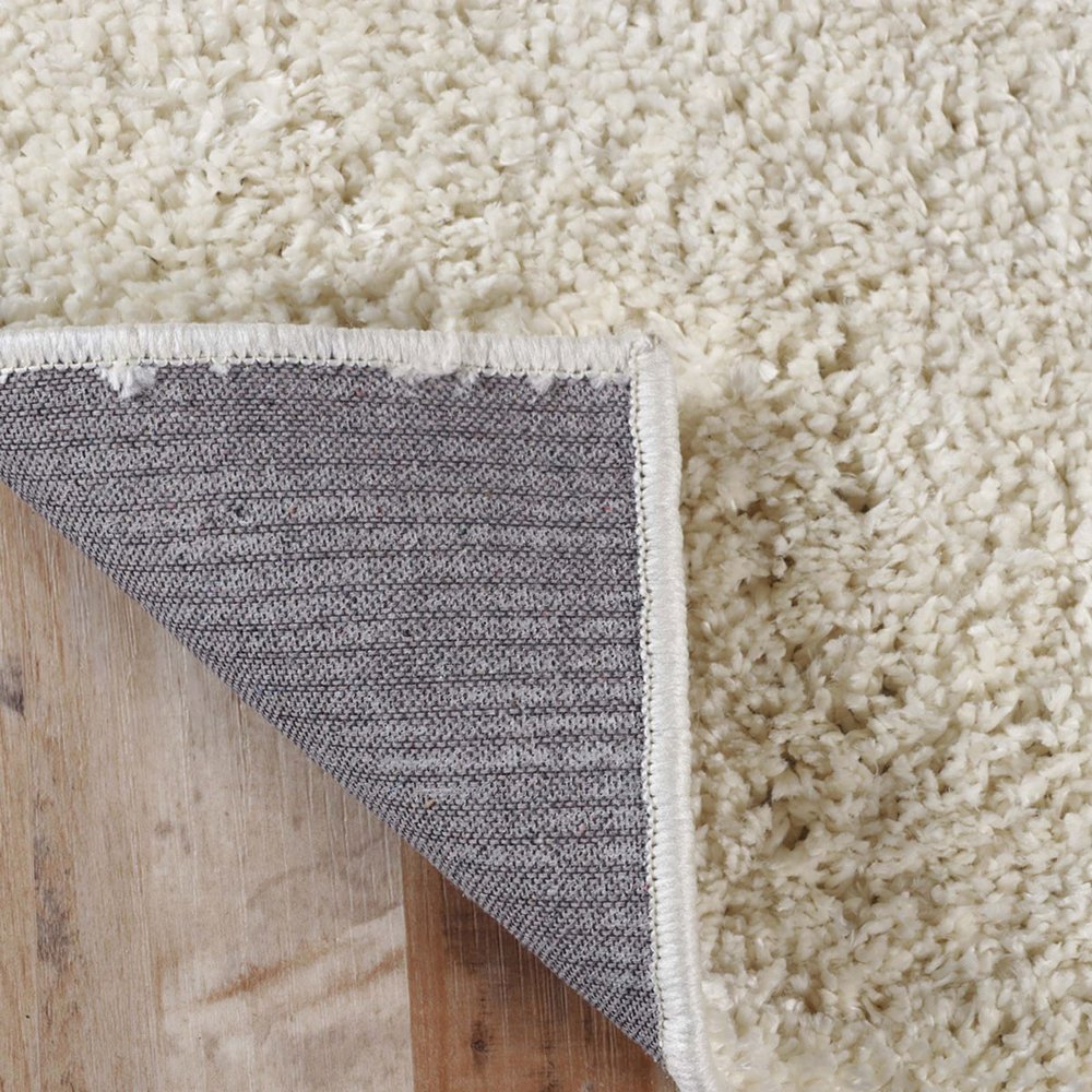4' X 6' Ivory Shag Handmade Area Rug