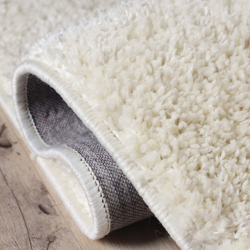 4' X 6' Ivory Shag Handmade Area Rug