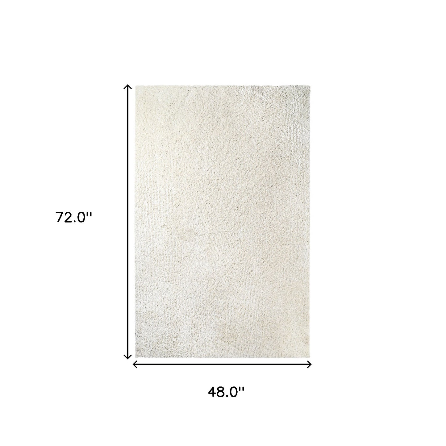 4' X 6' Ivory Shag Stain Resistant Area Rug