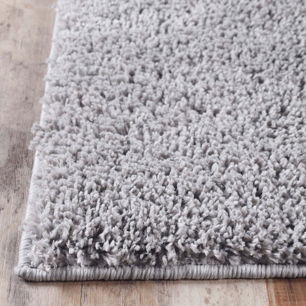 4' X 6' Silver Shag Handmade Area Rug