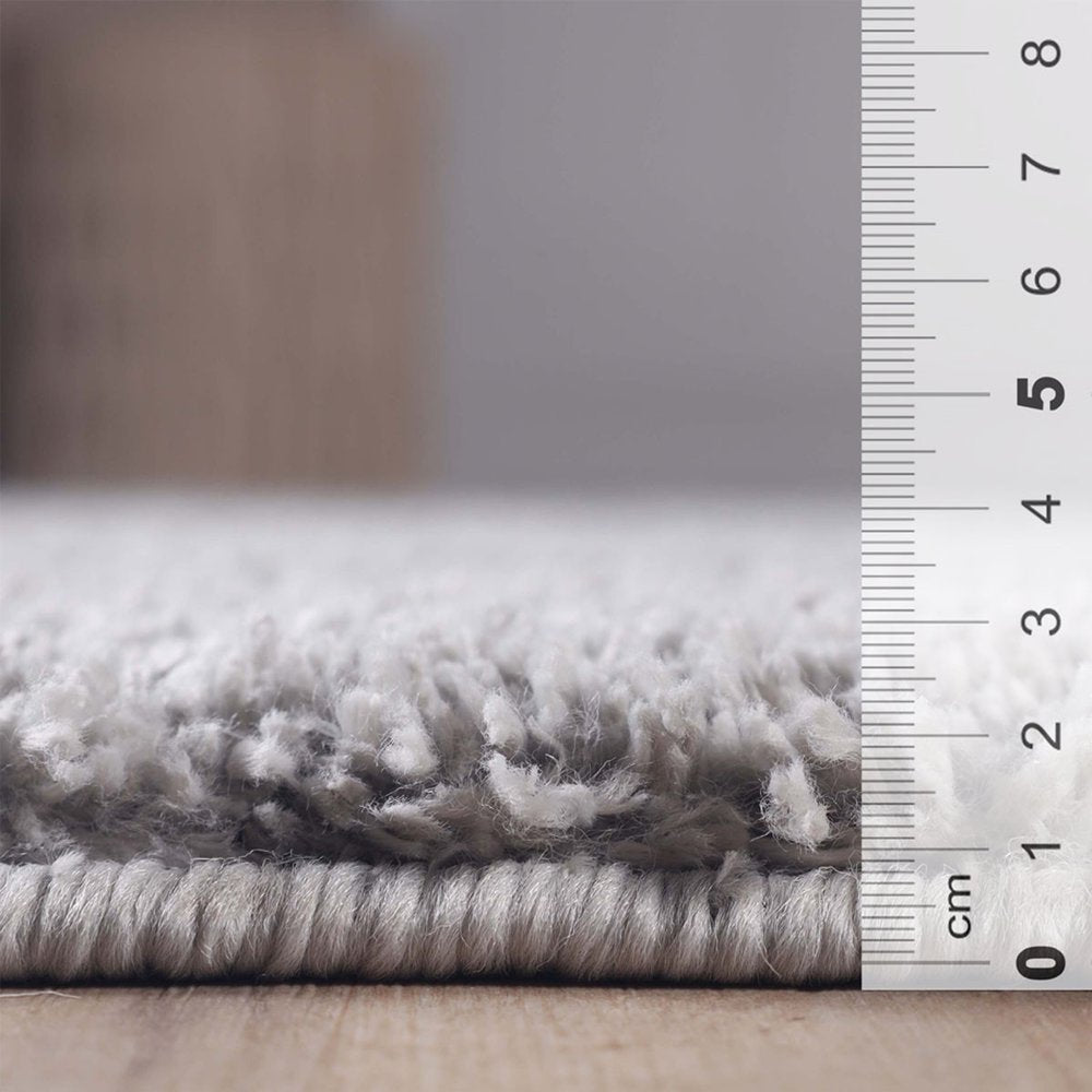 4' X 6' Silver Shag Handmade Area Rug