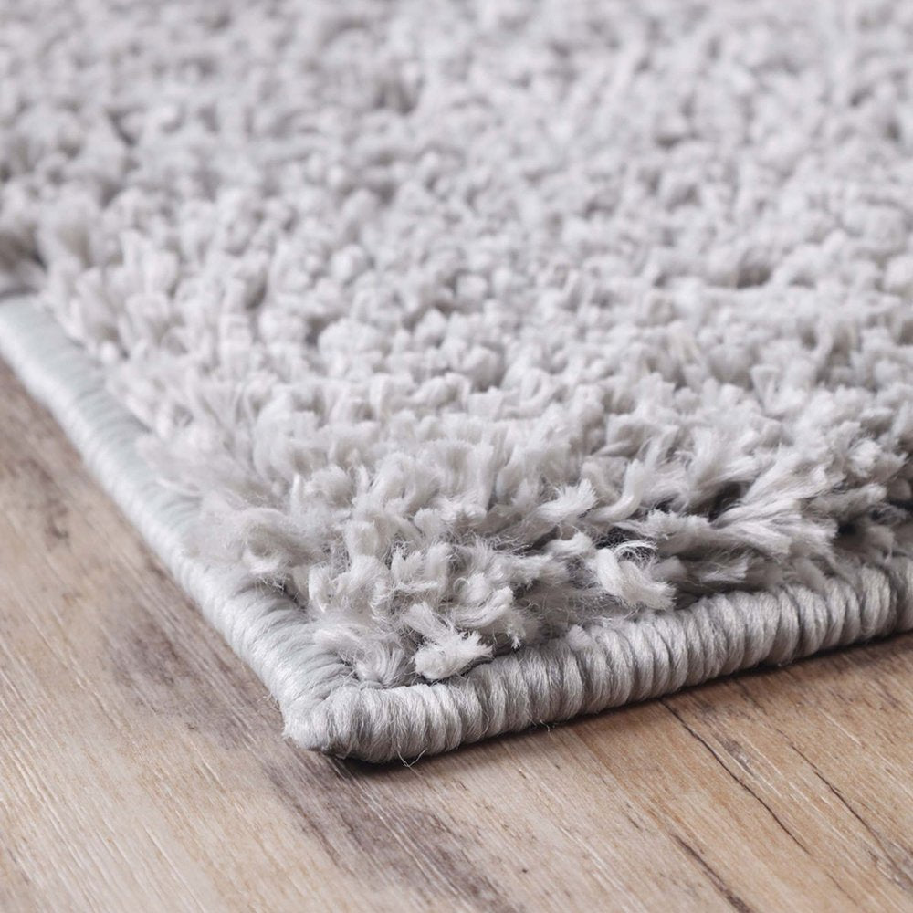 4' X 6' Silver Shag Handmade Area Rug