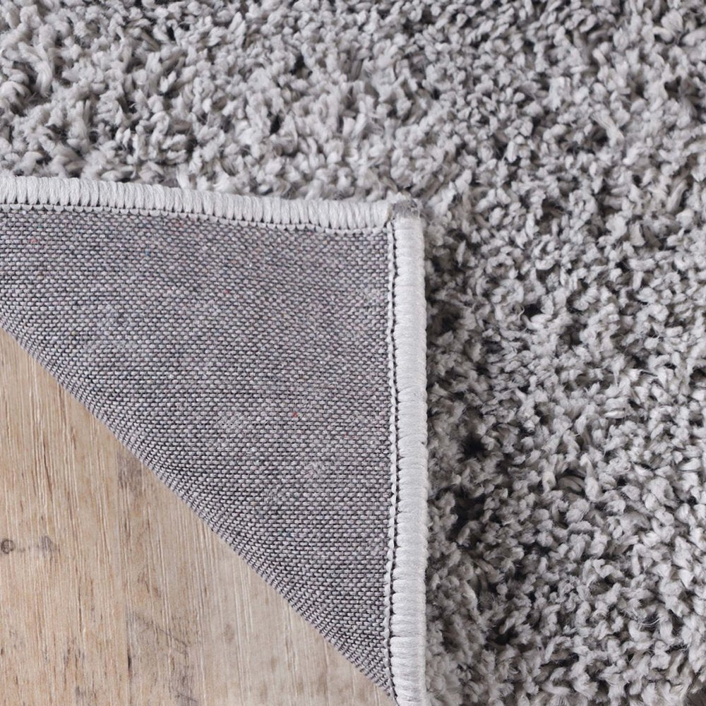 4' X 6' Silver Shag Handmade Area Rug