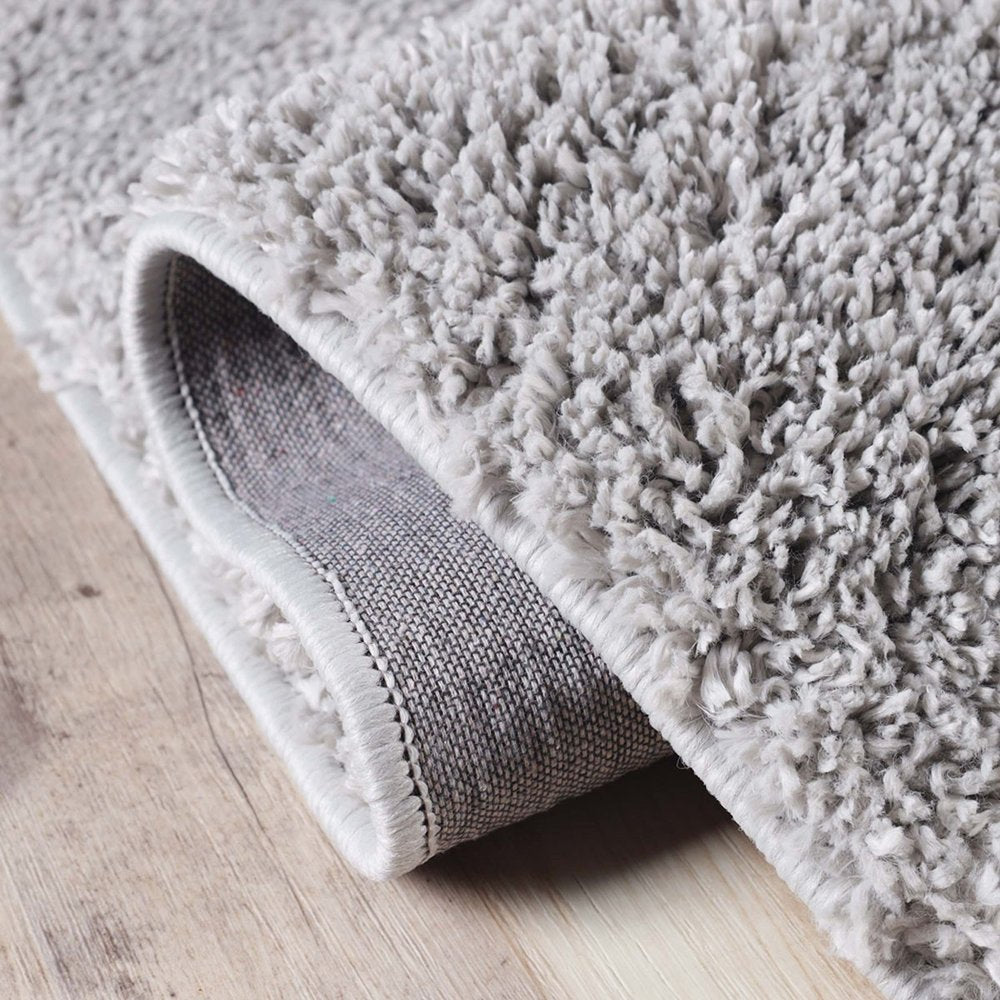 4' X 6' Silver Shag Handmade Area Rug