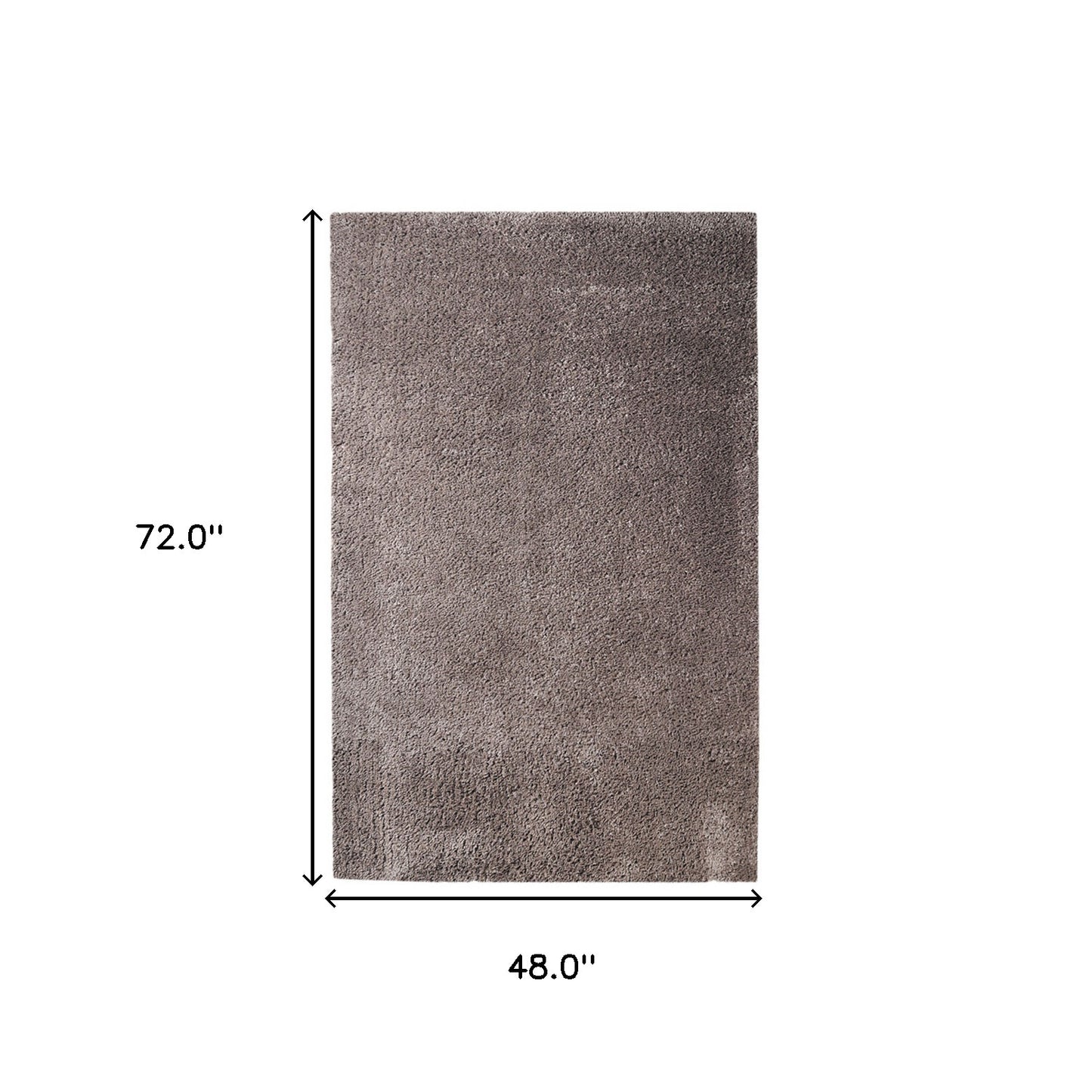 4' X 6' Taupe Shag Stain Resistant Area Rug