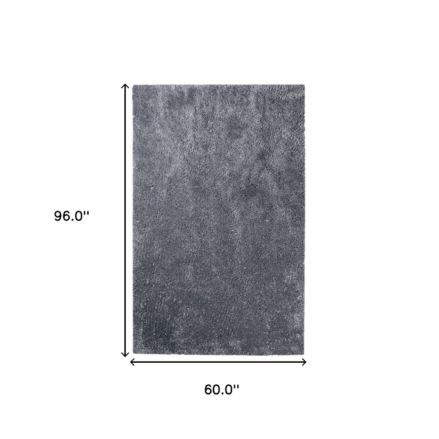 5' X 8' Grey Shag Stain Resistant Area Rug