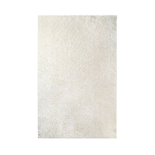 5' X 8' Ivory Shag Stain Resistant Area Rug