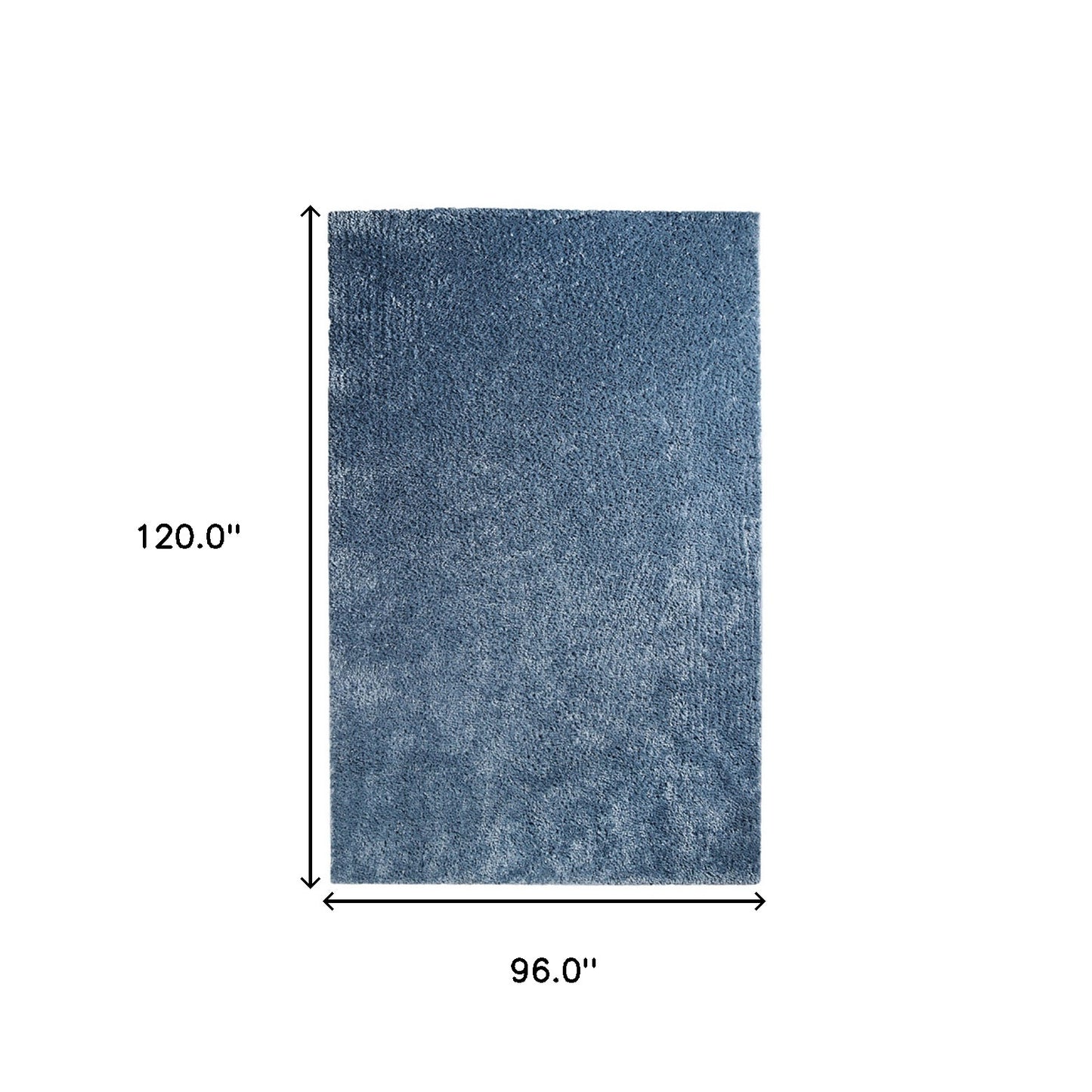 8' X 10' Blue Shag Stain Resistant Area Rug