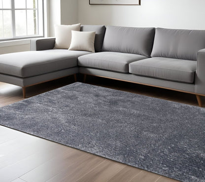 8' X 10' Gray Shag Handmade Area Rug